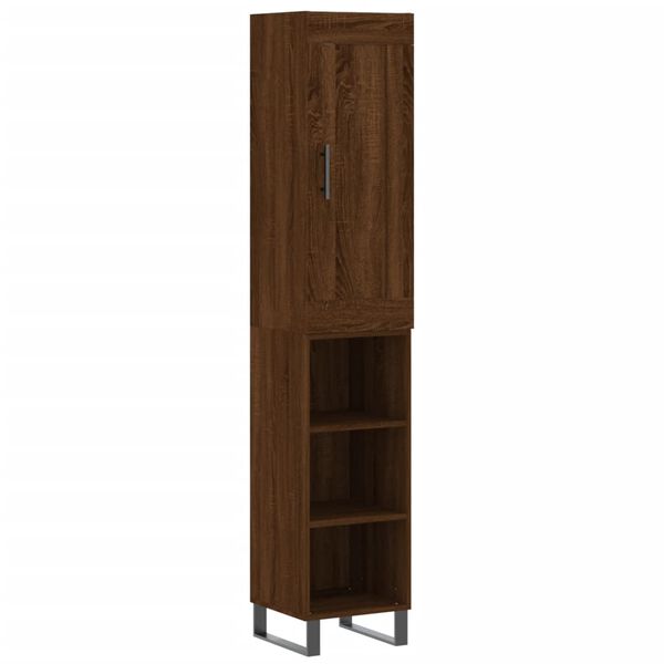 vidaXL Ντουλάπι Καφέ Δρυς 34,5 x 34 x 180 εκ. από Επεξεργασμένο Ξύλο