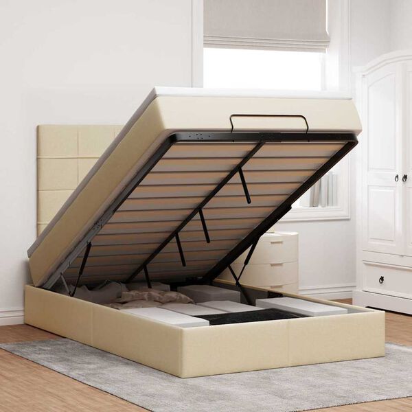 vidaXL &Omicron;&theta;&omega;&mu;&alpha;&nu;&iota;&kappa;ό &kappa;&rho;&epsilon;&beta;ά&tau;&iota; &mu;&epsilon; &sigma;&tau;&rho;ώ&mu;&alpha; & LEDs Cream 120x190cm ύ&phi;&alpha;&sigma;&mu;&alpha;