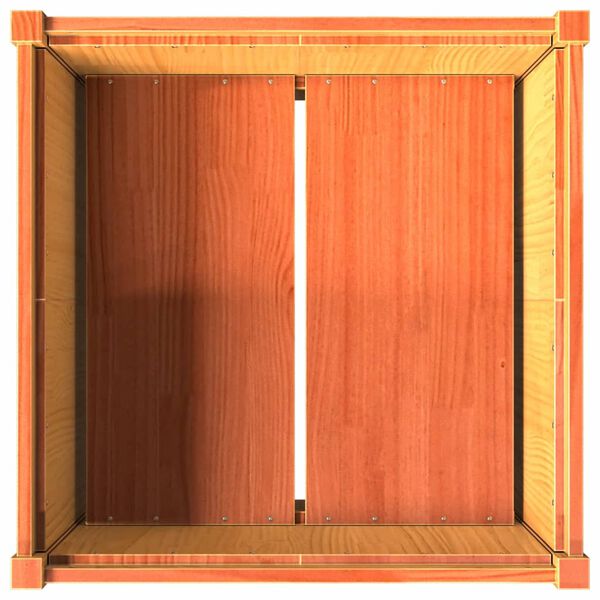 vidaXL Ζαρντινιέρα Καφέ Κεριού 70 x 70 x 70 εκ. από Μασίφ Ξύλο Πεύκου