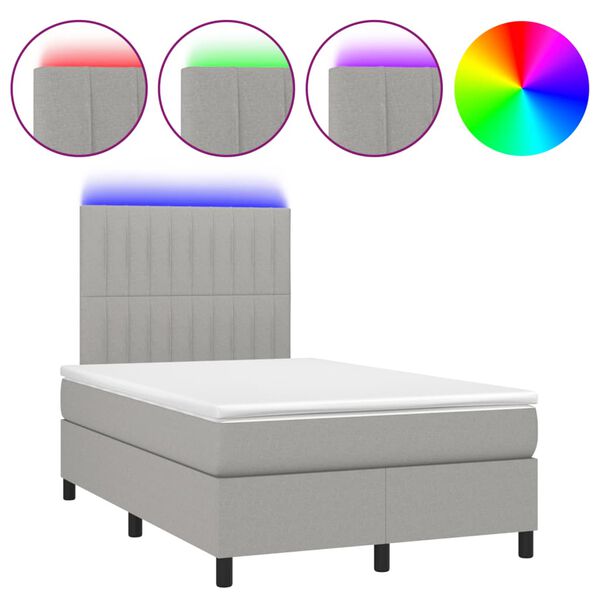 vidaXL &Kappa;&rho;&epsilon;&beta;ά&tau;&iota; Boxspring &mu;&epsilon; &Sigma;&tau;&rho;ώ&mu;&alpha; & LED &Alpha;&nu;.&Gamma;&kappa;&rho;&iota; 120x190&epsilon;&kappa;. &Upsilon;&phi;&alpha;&sigma;&mu;ά&tau;&iota;&nu;&omicron;