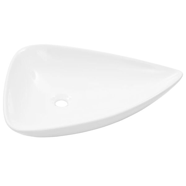 vidaXL Νιπτήρας Τριγωνικός Λευκός 645 x 455 x 115 χιλ. Κεραμικός
