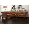 vidaXL Καναπές Γωνιακός Πενταθέσιος Chesterfield Καφέ Συνθετικό Δέρμα