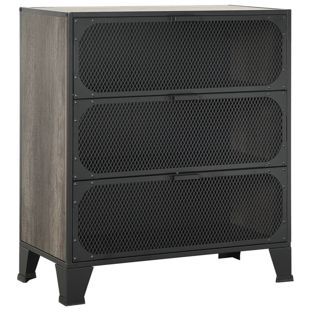 vidaXL Ντουλάπια Αποθήκευσης 2 τεμ. Γκρι 72 x 36 x 82 εκ. Μέταλλο/MDF