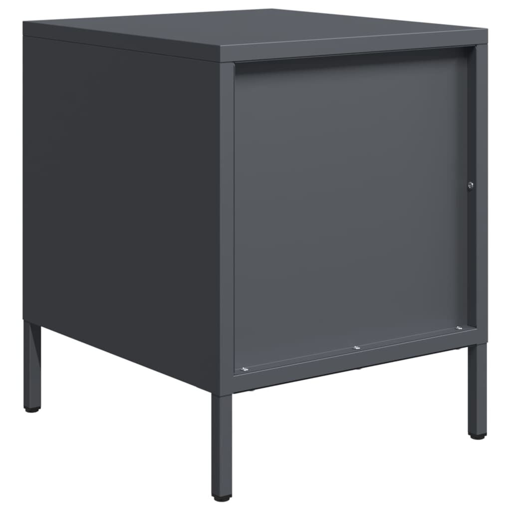 vidaXL Κομοδίνο Ανθρακί 35x39x43,5 εκ. από Χάλυβα