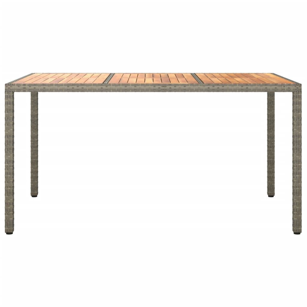 vidaXL Τραπέζι Κήπου Γκρι 150x90x75 εκ. Συνθετικό Ρατάν / Ξύλο Ακακίας