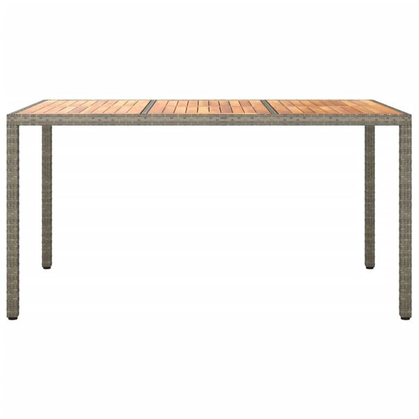 vidaXL Τραπέζι Κήπου Γκρι 150x90x75 εκ. Συνθετικό Ρατάν / Ξύλο Ακακίας