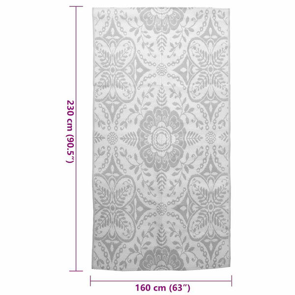 vidaXL χαλί εξωτερικού χώρου ARAKIL ανοιχτό γκρι 160x230 cm PP