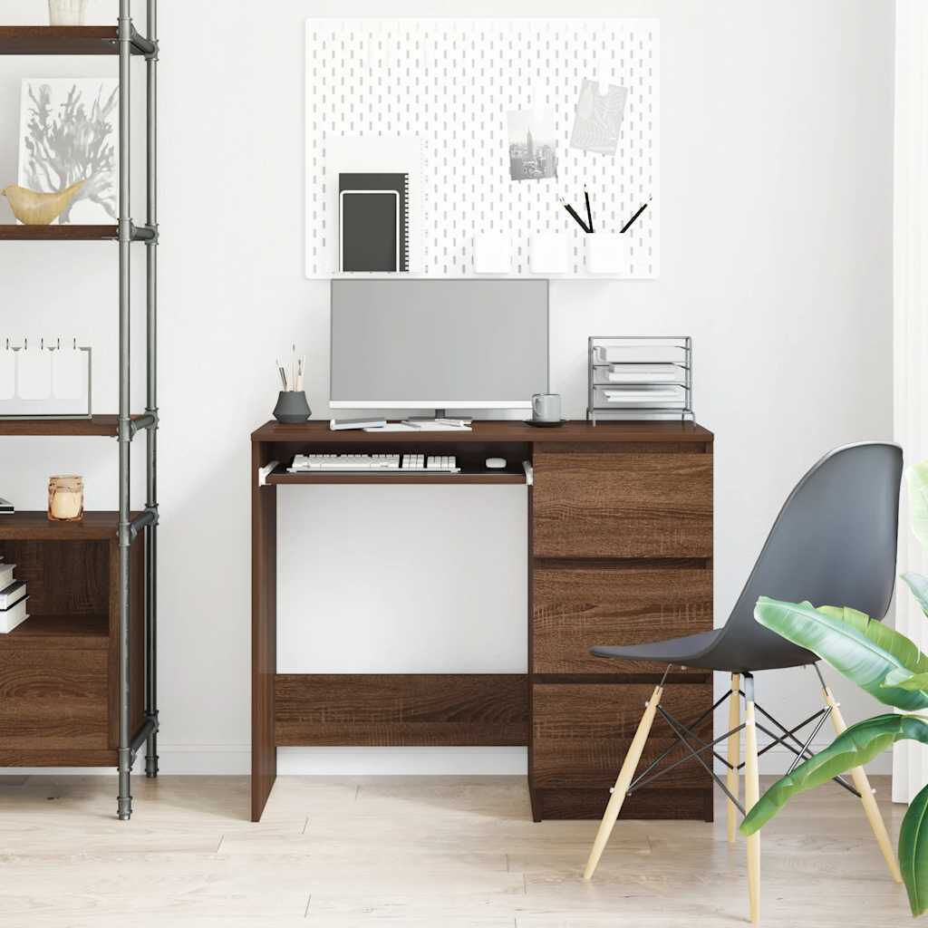 vidaXL Γραφείο Καφέ Δρυς 90 x 45 x 76 εκ. από Επεξεργασμένο Ξύλο