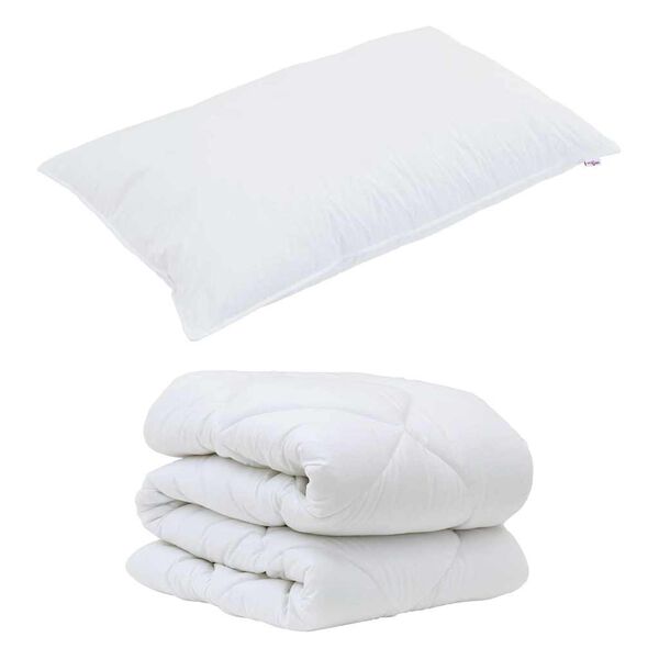 vidaXL Set Παπλώματος Χειμώνα 2 pcs Λευκό 140 x 200 cm Μικροΐνες