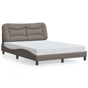 vidaXL Σκελετός Κρεβατιού Χωρίς Στρώμα Hvar Taupe 140x200 εκ. Υφασμάτινο