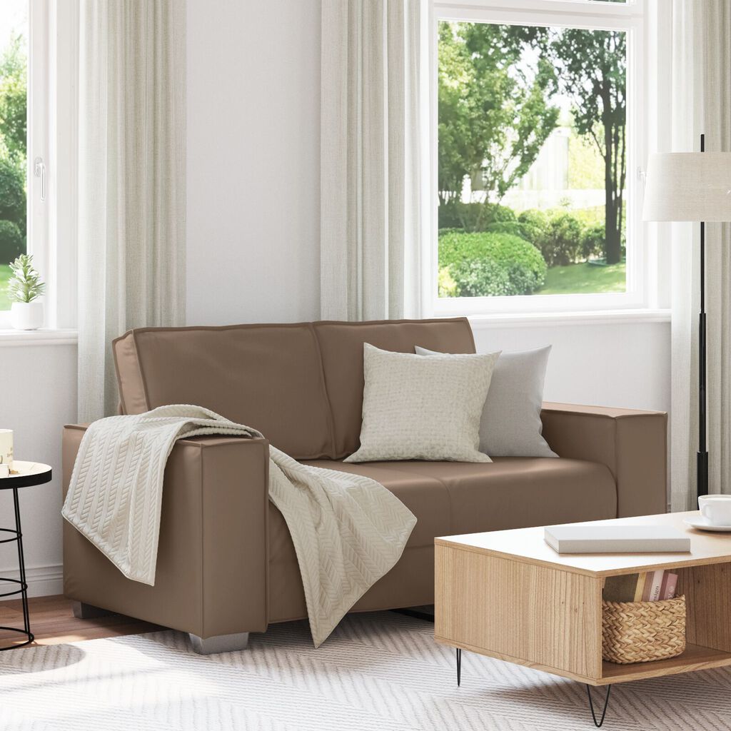 vidaXL Καναπές Loveseat Καφέ 120 εκ από Συνθετικό Δέρμα