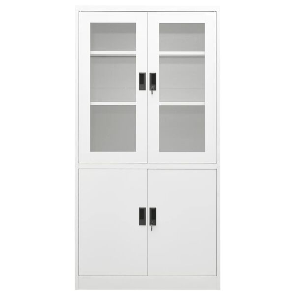 vidaXL Ντουλάπα Γραφείου 90 x 40 x 180 εκ. Λευκή Ατσάλινη