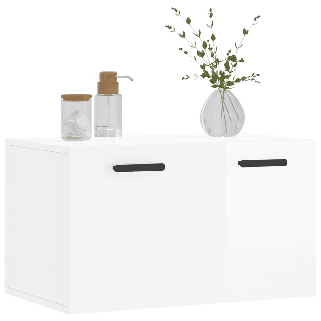 vidaXL Ντουλάπι Τοίχου Γυαλιστερό Λευκό 60x36,5x35 εκ. Επεξεργ. Ξύλο