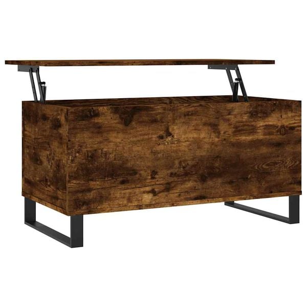 vidaXL Τραπεζάκι Σαλονιού Καπνιστή Δρυς 90x44,5x45 εκ. Επεξ. Ξύλο