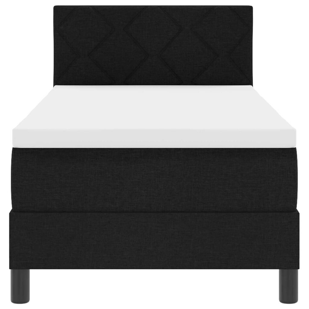VidaXL Κρεβάτι με Βαλίτσα & Στρώμα & Φωτισμό LED Μαύρο 80x200 εκ. Ύφασμα