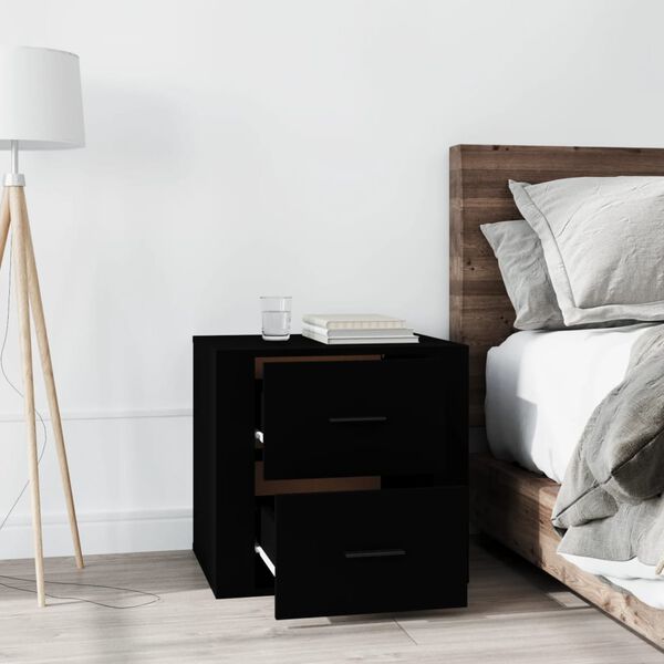 vidaXL Κομοδίνο Μαύρο 50 x 39 x 47 εκ.