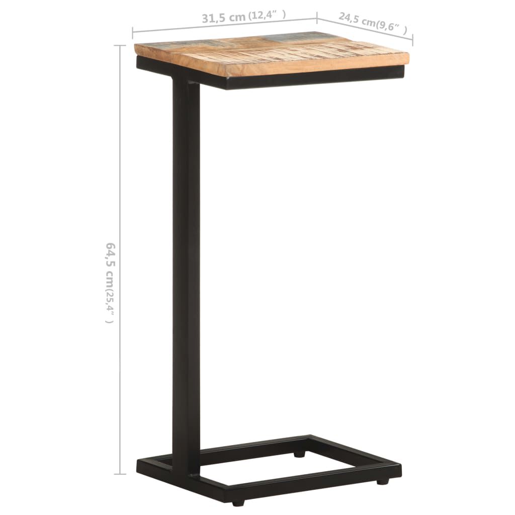vidaXL Τραπέζια Βοηθητικά 2 τεμ. 31,5x24,5x64,5 εκ. Μασίφ Ανακ. Ξύλο
