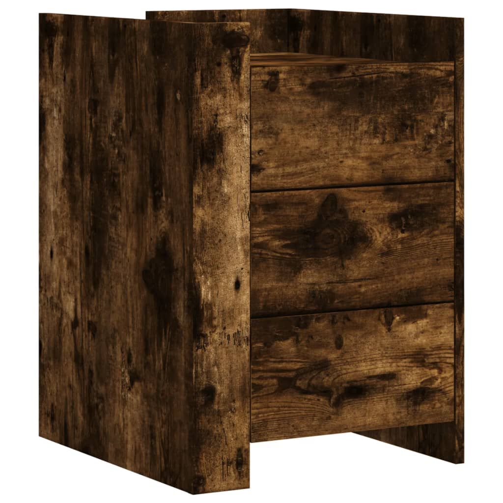 vidaXL Κομοδίνο Καπνιστή Δρυς 45x50x65 εκ. από Επεξεργασμένο Ξύλο