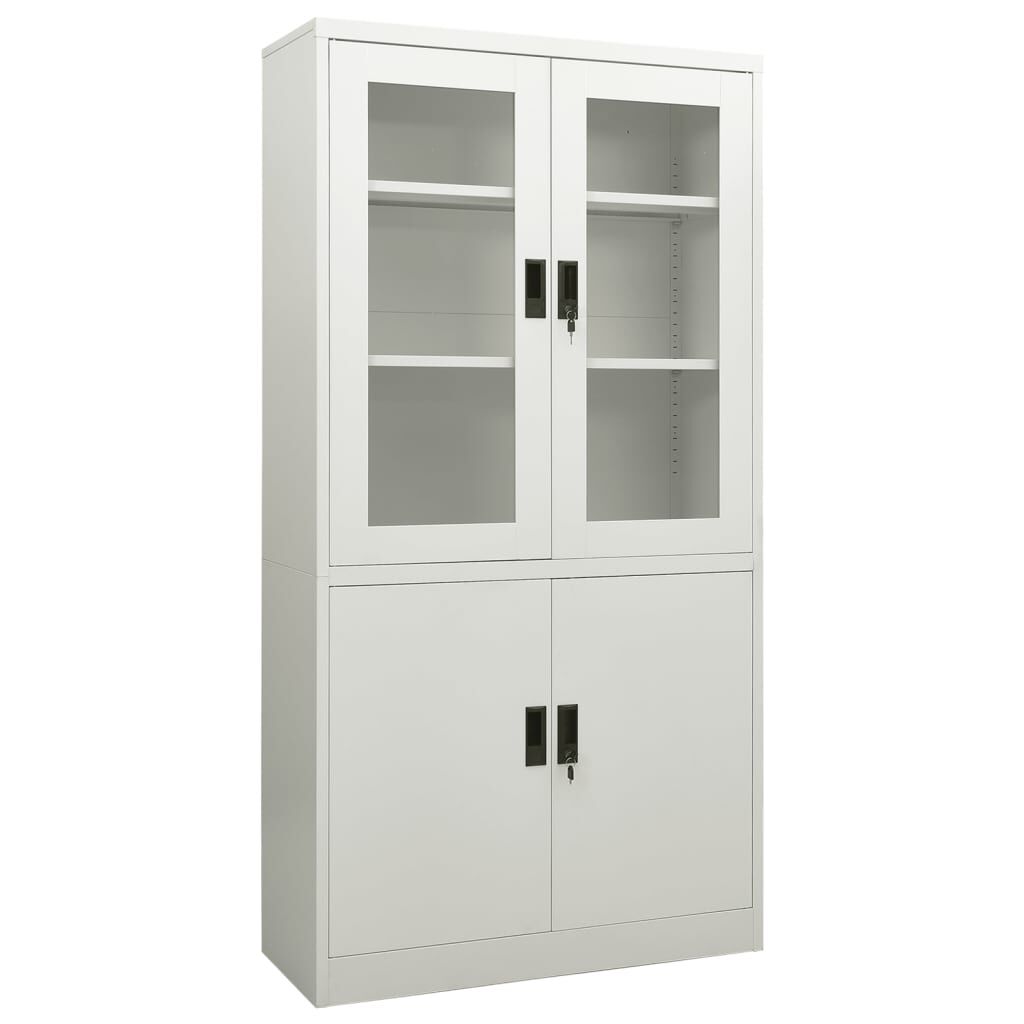 vidaXL Ντουλάπα Γραφείου 90 x 40 x 180 εκ. Ανοιχτό Γκρι Ατσάλινη