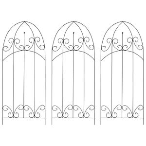 vidaXL Στηρίγματα για Αναρριχώμενα Φυτά 3 τεμ. Μαύρα 40x100 εκ. Σίδερο