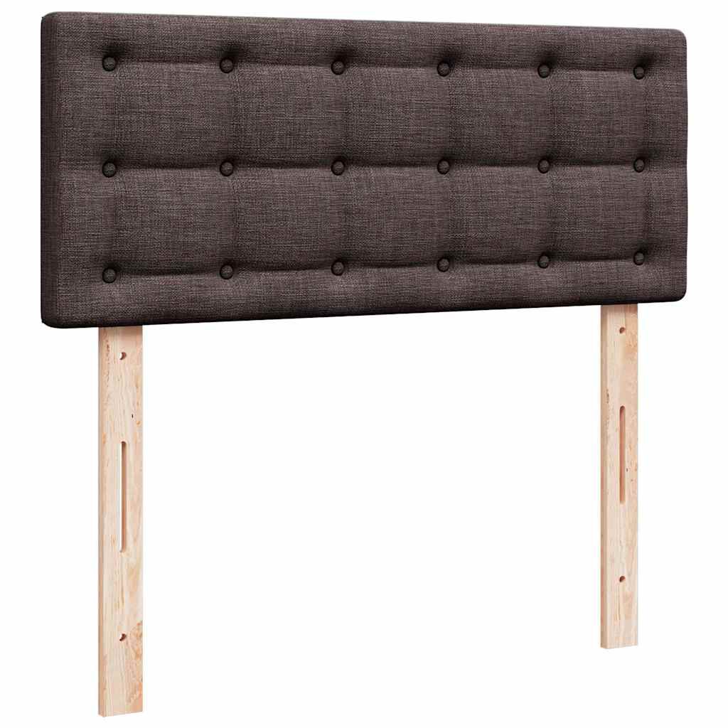 vidaXL Ottoman Κρεβάτι με Στρώμα Σκούρο Καφέ 120x200cm Ύφασμα