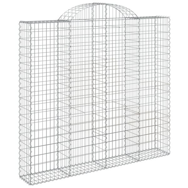 vidaXL Συρματοκιβώτια Τοξωτά 3 τεμ. 200x30x180/200 εκ. Γαλβαν. Ατσάλι