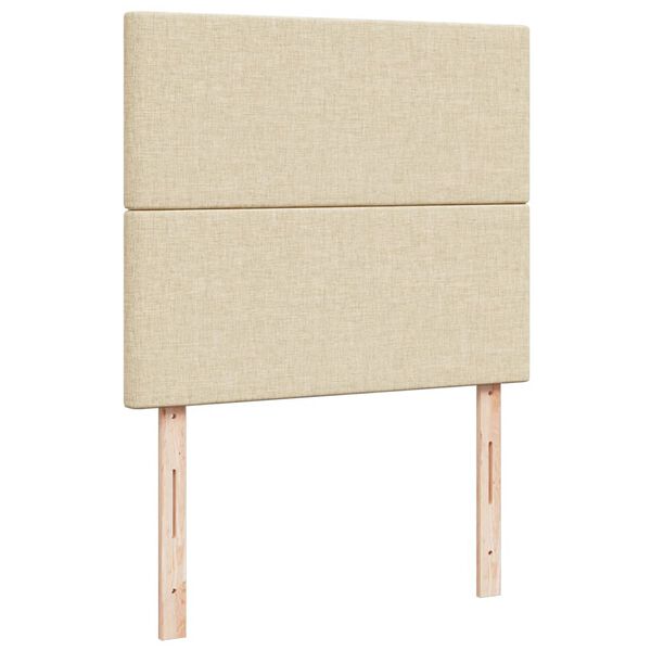 vidaXL Κρεβάτι Boxspring με Στρώμα Κρεμ 120x190 εκ. Υφασμάτινο