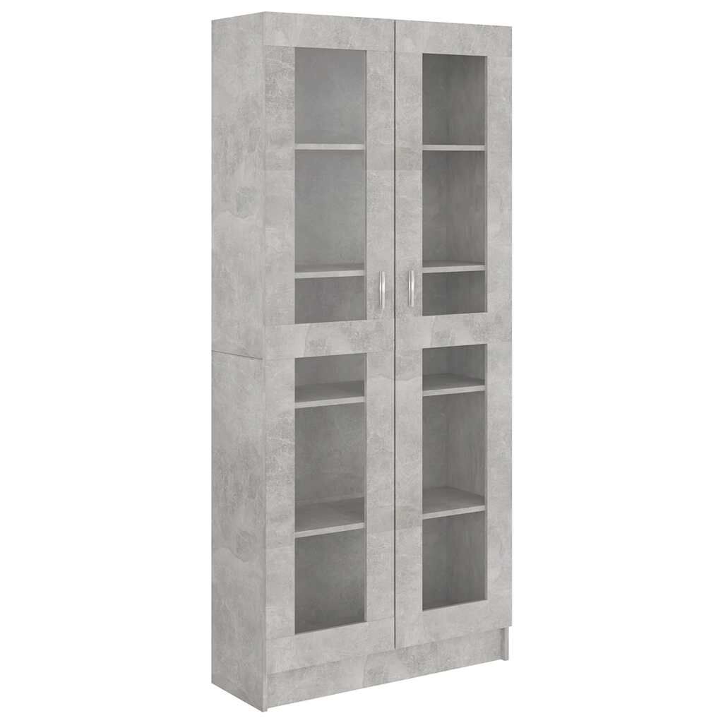 vidaXL Βιτρίνα Γκρι του Σκυροδέματος 82,5x30,5x185,5 εκ. Επεξ. Ξύλο