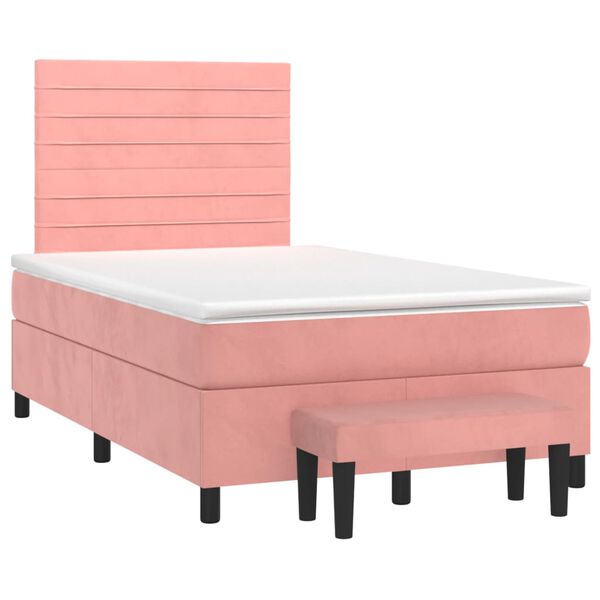 vidaXL &Kappa;&rho;&epsilon;&beta;ά&tau;&iota; Boxspring &mu;&epsilon; &Sigma;&tau;&rho;ώ&mu;&alpha; &Rho;&omicron;&zeta; 120x200 &epsilon;&kappa;. &Beta;&epsilon;&lambda;&omicron;ύ&delta;&iota;&nu;&omicron;