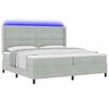 vidaXL Κρεβάτι Box Spring LED με Στρώμα Ανοιχτό γκρι 200 x 200 cm