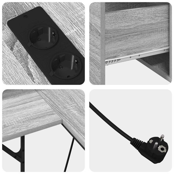 vidaXL Γραφείο Γκρι Sonoma 182 x 101 x 87.5 εκ. Επεξεργασμένο ξύλο