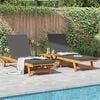 vidaXL Ξαπλώστρα 2 pcs Καφέ 63 x 199 x 85 εκ. Μασίφ ξύλο ακακίας