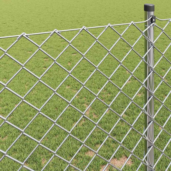 vidaXL Φράχτης αλυσίδας Ασημί 25 x 0.6 μ Γαλβανισμένο Ατσάλι