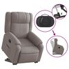 vidaXL Πολυθρόνα Ανακλινόμενη με Ανύψωση Χρώμα Taupe Υφασμάτινη