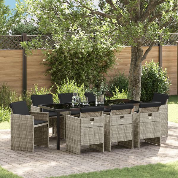 vidaXL &Sigma;έ&tau; &phi;&alpha;&gamma;&eta;&tau;&omicron;ύ &gamma;&iota;&alpha; &kappa;ή&pi;&omicron; 9 pcs &Alpha;&nu;&omicron;&iota;&chi;&tau;ό &gamma;&kappa;&rho;&iota; &sigma;&upsilon;&nu;&theta;&epsilon;&tau;&iota;&kappa;ό &rho;&alpha;&tau;ά&nu;