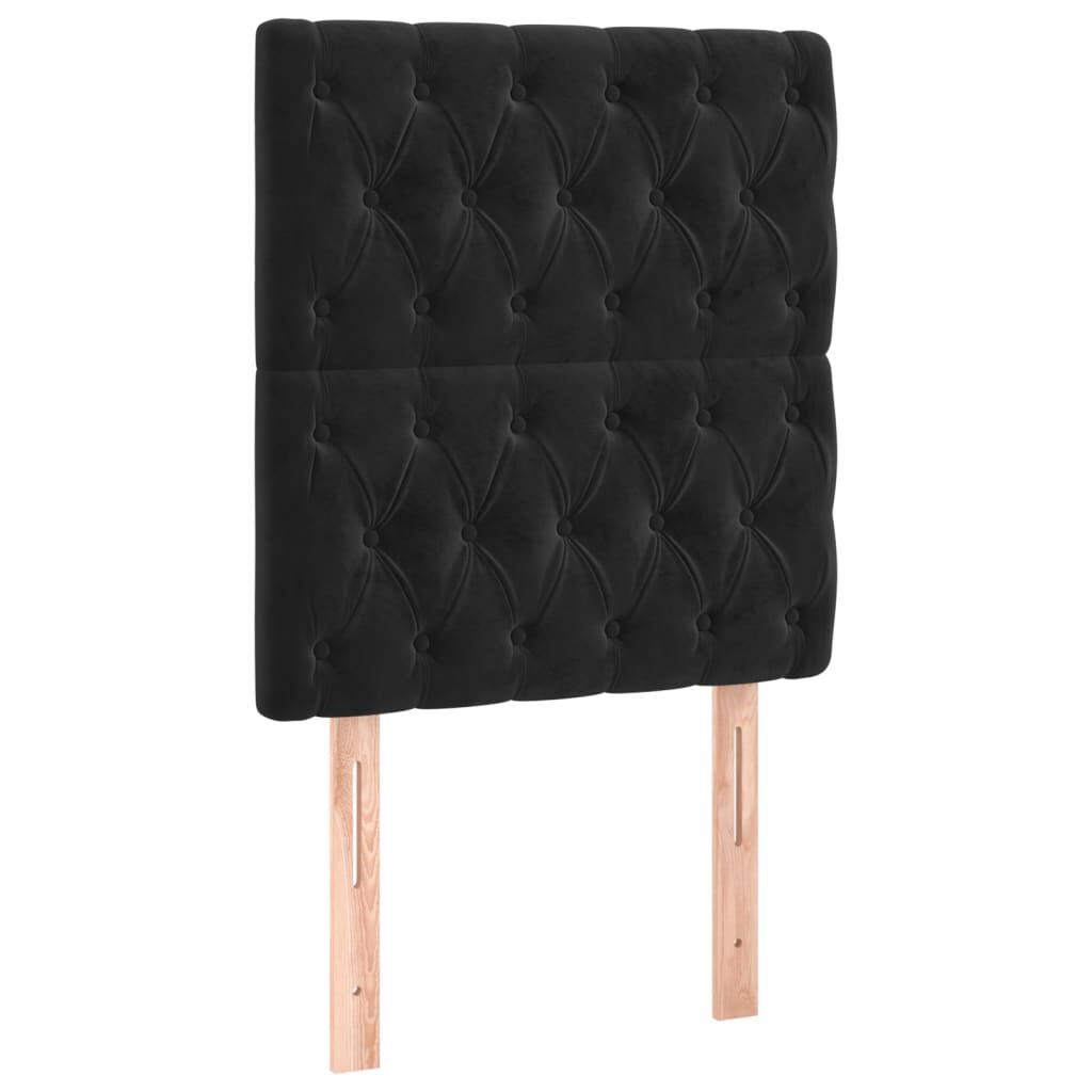 vidaXL Κρεβάτι Boxspring με Στρώμα Μαύρο 80 x 200 εκ. Βελούδινο