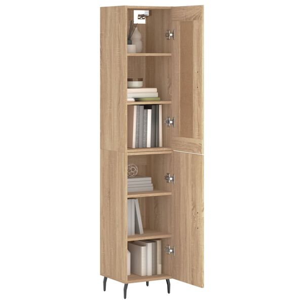 vidaXL Μπουφές Sonoma δρυς 34,5 x 34 x 180 εκ. από Επεξεργασμένο Ξύλο