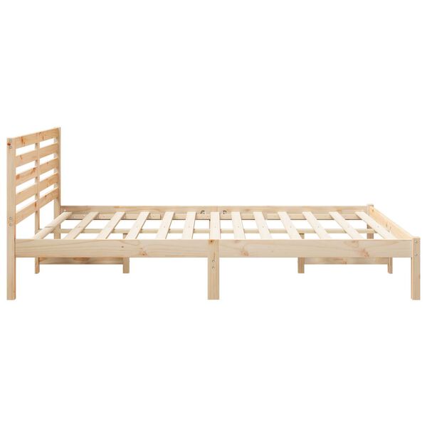 vidaXL Σκελετός Κρεβατιού Καφέ 140 x 200 cm Συμπαγές ξύλο πεύκου