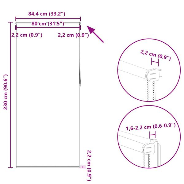 Στόρι Συσκότισης Ρόλερ Μαύρο 80 x 230 εκ.