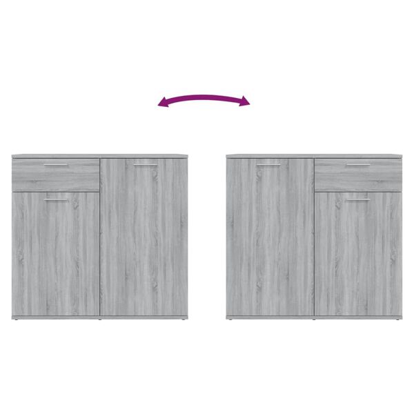vidaXL Ντουλάπι Γκρι Sonoma 80 x 36 x 75 εκ. από Επεξεργασμένο Ξύλο