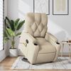 vidaXL Πολυθρόνα Μασάζ Ανακλινόμενη με Ανύψωση Κρεμ Υφασμάτινη