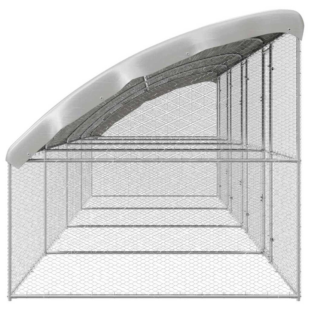 vidaXL Κλουβί για κότες Ασημί 800 x 200 x 198.5 εκ