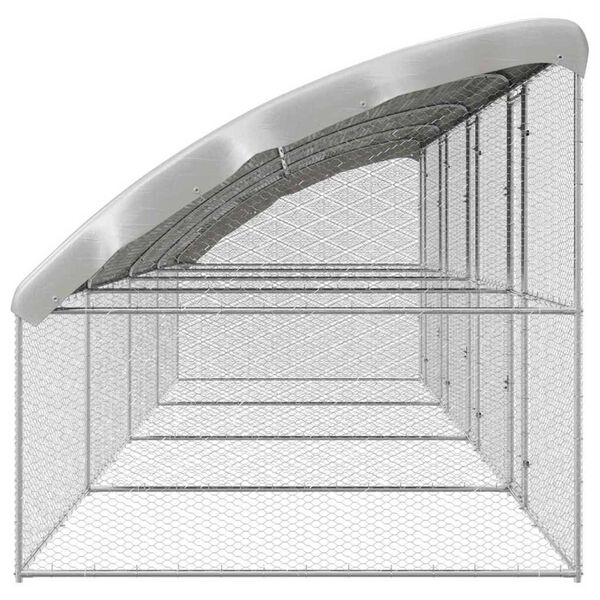vidaXL Κλουβί για κότες Ασημί 800 x 200 x 198.5 εκ