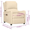 vidaXL Πολυθρόνα Μασάζ Ηλεκτρική Κρεμ Υφασμάτινη