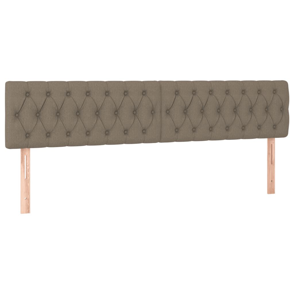 vidaXL Κρεβάτι Boxspring με Στρώμα & LED Taupe 120x190 εκ. Υφασμάτινο
