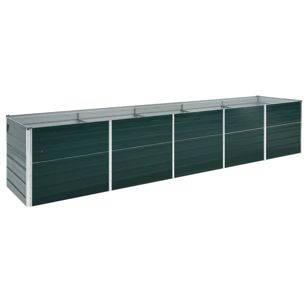 vidaXL Ζαρντινιέρα Υπερυψωμένη Πράσινη 400x80x45 εκ. Γαλβαν. Χάλυβας
