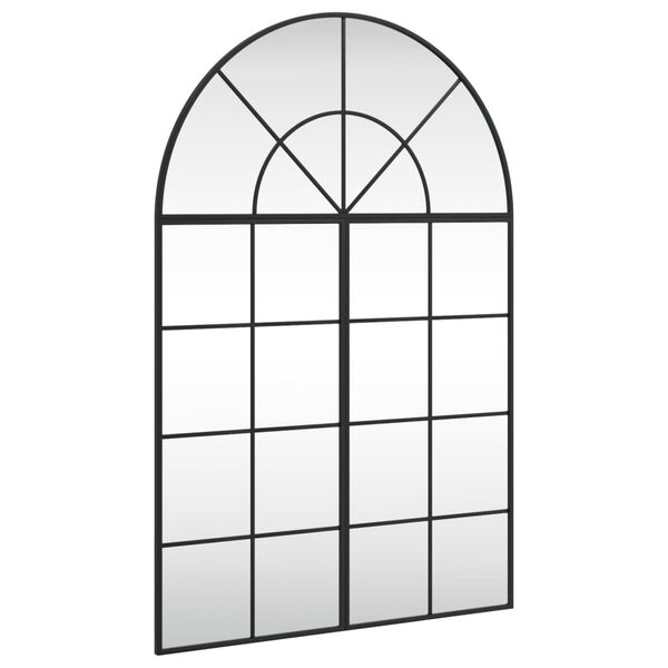 vidaXL Καθρέφτης Τοίχου Αψίδα Μαύρος 80 x 120 εκ. από Σίδερο