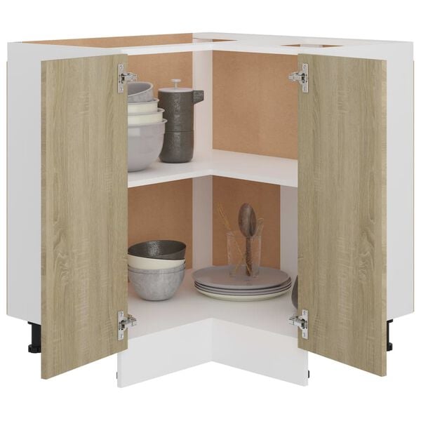 vidaXL Ντουλάπι Δαπέδου Γωνιακό Lyon Sonoma Δρυς 75,5x75,5x81,5 εκ.