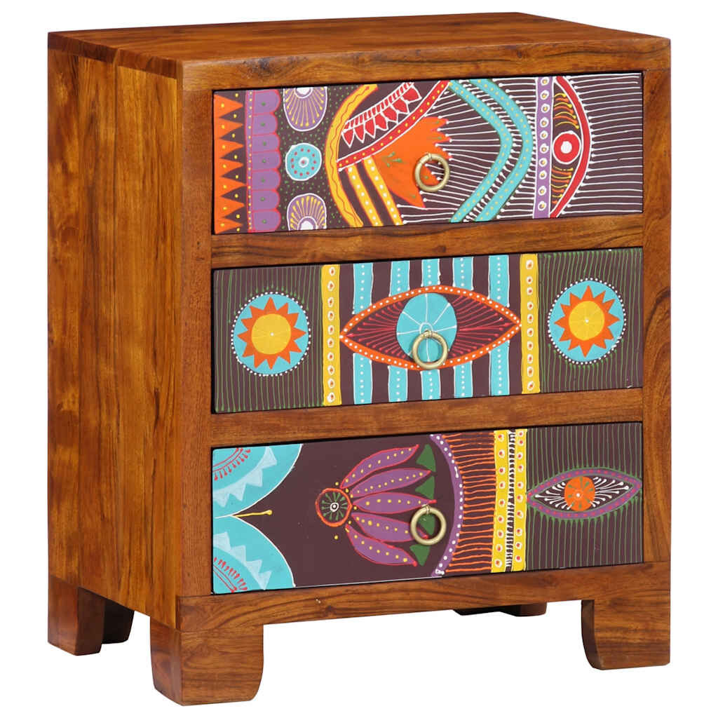 vidaXL Sideboard Πολύχρωμο 50x35x60 μασίφ ξύλο ακακίας