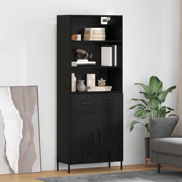vidaXL Highboard &Mu;&alpha;ύ&rho;&eta; &delta;&rho;&upsilon;&sigmaf; 69,5 x 34 x 180 &epsilon;&kappa;. &Epsilon;&pi;&epsilon;&xi;&epsilon;&rho;&gamma;&alpha;&sigma;&mu;έ&nu;&omicron; &xi;ύ&lambda;&omicron;